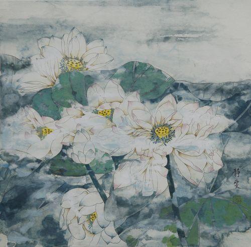 《荷韻》工筆淡彩 66×66cm 梁靜雯.jpg